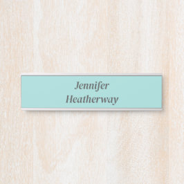 Minimalistische aqua blue aangepaste naam deurbordje