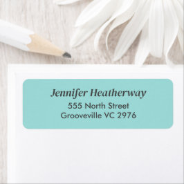 Minimalistische aqua blue aangepaste naam etiket