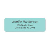 Minimalistische aqua blue aangepaste naam etiket (Voorkant)