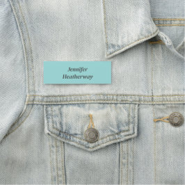 Minimalistische aqua blue aangepaste naam naamplaatje