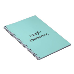 Minimalistische aqua blue aangepaste naam notitieboek