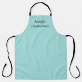 Minimalistische aqua blue aangepaste naam schort (Voorkant)