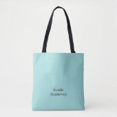 Minimalistische aqua blue aangepaste naam tote bag (Voorkant)