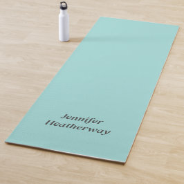 Minimalistische aqua blue aangepaste naam yogamat