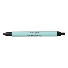 Minimalistische aqua blue aangepaste naam zwarte inkt pen