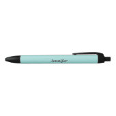 Minimalistische aqua blue aangepaste naam zwarte inkt pen (Bovenkant)