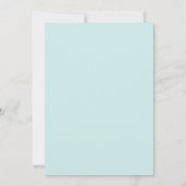 Minimalistische Aqua Mint Blad Bruiloft Kaart (Achterkant)