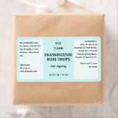 Minimalistische Aqua Oil Dropper productlabel Etiket (Insitu)