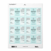 Minimalistische Aqua Oil Dropper productlabel Etiket (Full Sheet)