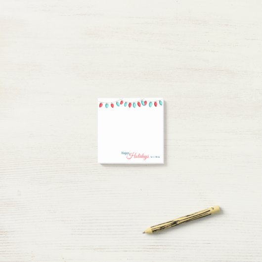Minimalistische Aqua Rode Kerstverlichting Gelukki Post-it® Notes (Op bureau)