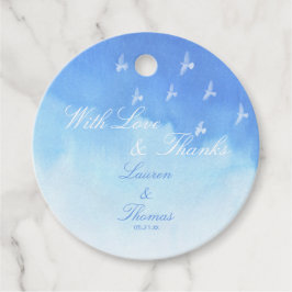 Minimalistische aquarel Vogels Wedding Bedankjes Labels