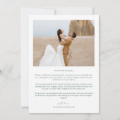 Minimalistische Arch Groene Bruiloft Dank je Kaart (Achterkant)