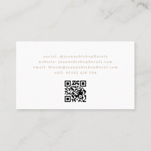 Minimalistische Arch & Line Art Bloemen Bruine Blo Visitekaartje (Achterkant)