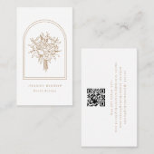 Minimalistische Arch & Line Art Bloemen Bruine Blo Visitekaartje (Voorkant / Achterkant)