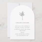 Minimalistische Arch Palm Tree Line Art Elegante b Kaart (Voorkant)