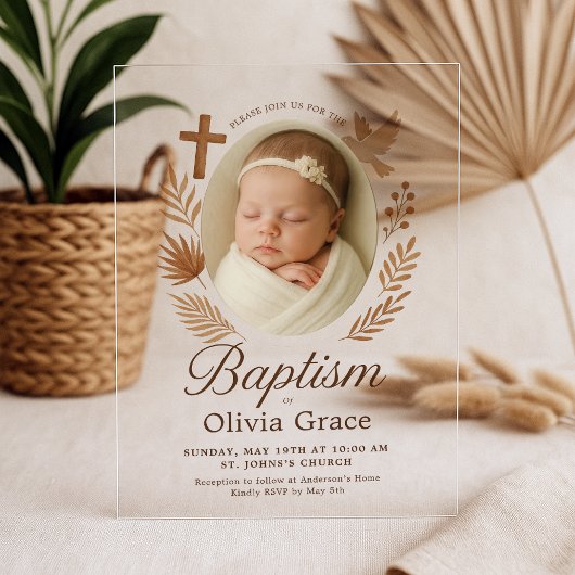 Minimalistische Arched Acryl Doop Uitnodiging