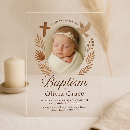 Minimalistische Arched Acryl Doop Uitnodiging