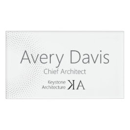 Minimalistische Architect Naamlabel Modern Zwart & Naambadge
