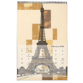 Minimalistische architectonische bezienswaardighed kalender (Feb 2026)