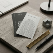 Minimalistische architecturale boog met QR-code Visitekaartje