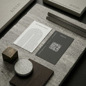 Minimalistische architecturale boog met QR-code Visitekaartje