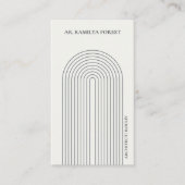 Minimalistische architecturale boog met QR-code Visitekaartje (Voorkant)