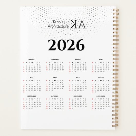 Minimalistische Architectuur 2026 Kalender en Proj Planner (Achterkant)