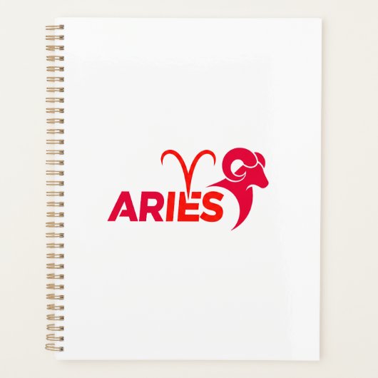 Minimalistische Aries-sterrenbeeld Rode Grafische Planner (Voorkant)