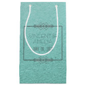 Minimalistische Art Deco Blauwe Trouw Klein Cadeauzakje (Voorkant)