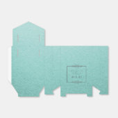 Minimalistische Art Deco Blue Custom Wedding Bedankdoosjes (Uitgevouwen)