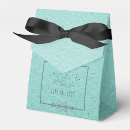 Minimalistische Art Deco Blue Custom Wedding Bedankdoosjes