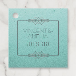 Minimalistische Art Deco Blue Custom Wedding Bedankjes Labels