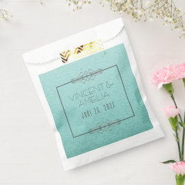 Minimalistische Art Deco Blue Custom Wedding Bedankzakje