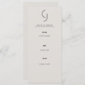 Minimalistische Art Deco bruiloft belangrijkste ui Menu (Voorkant / Achterkant)