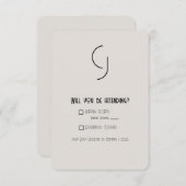 Minimalistische Art Deco bruiloft RSVP Kaart (Voorkant / Achterkant)