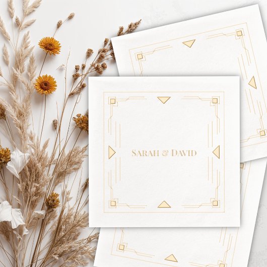 Minimalistische art deco folie servetten