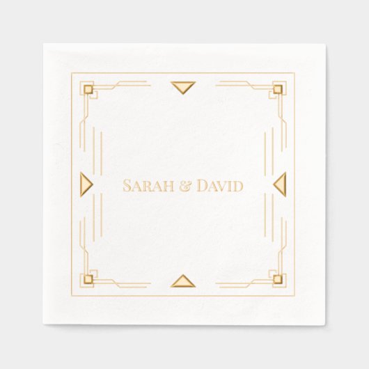 Minimalistische art deco folie servetten (Voorkant)