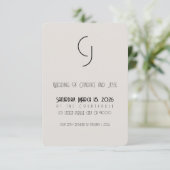 Minimalistische Art Deco Wedding Save the Date (Staand voorkant)
