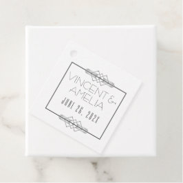 Minimalistische Art Deco White Custom Wedding Bedankjes Labels