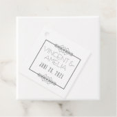 Minimalistische Art Deco White Custom Wedding Bedankjes Labels (In situ)