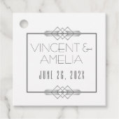 Minimalistische Art Deco White Custom Wedding Bedankjes Labels (Voorkant)