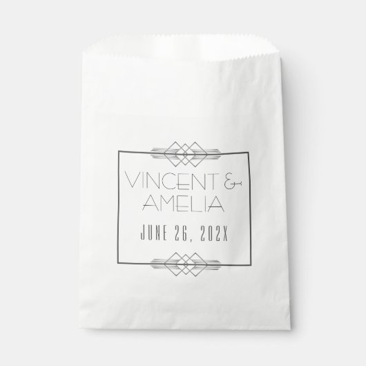 Minimalistische Art Deco White Custom Wedding Bedankzakje (Voorkant)