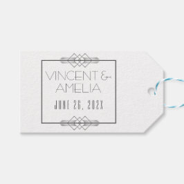 Minimalistische Art Deco White Custom Wedding Cadeaulabel