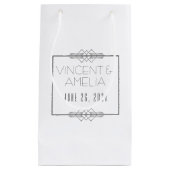 Minimalistische Art Deco White Custom Wedding Klein Cadeauzakje (Voorkant)