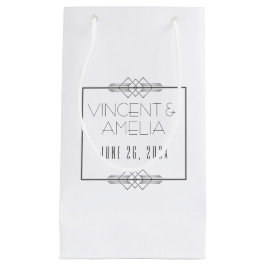 Minimalistische Art Deco White Custom Wedding Klein Cadeauzakje