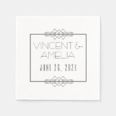 Minimalistische Art Deco White Custom Wedding Servet (Voorkant)