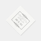 Minimalistische Art Deco White Custom Wedding Servet (Hoek)