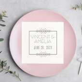 Minimalistische Art Deco White Custom Wedding Servet
