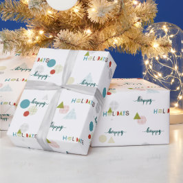 Minimalistische Art Deco Wit Blauwgroen Prettige f Cadeaupapier