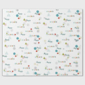 Minimalistische Art Deco Wit Blauwgroen Prettige f Cadeaupapier (Vlak)